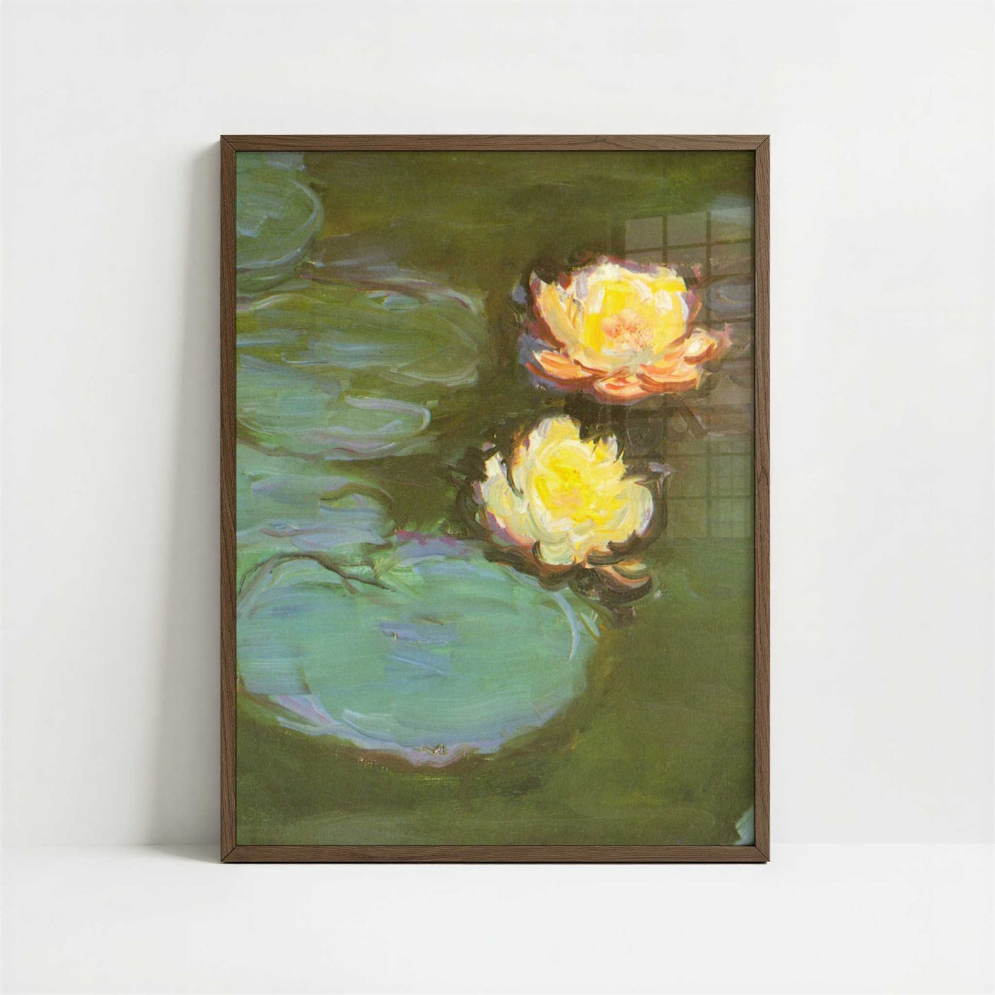 Water-lilies (1907–8) by Claude Monet – Art Print - Art print in dark wood frame