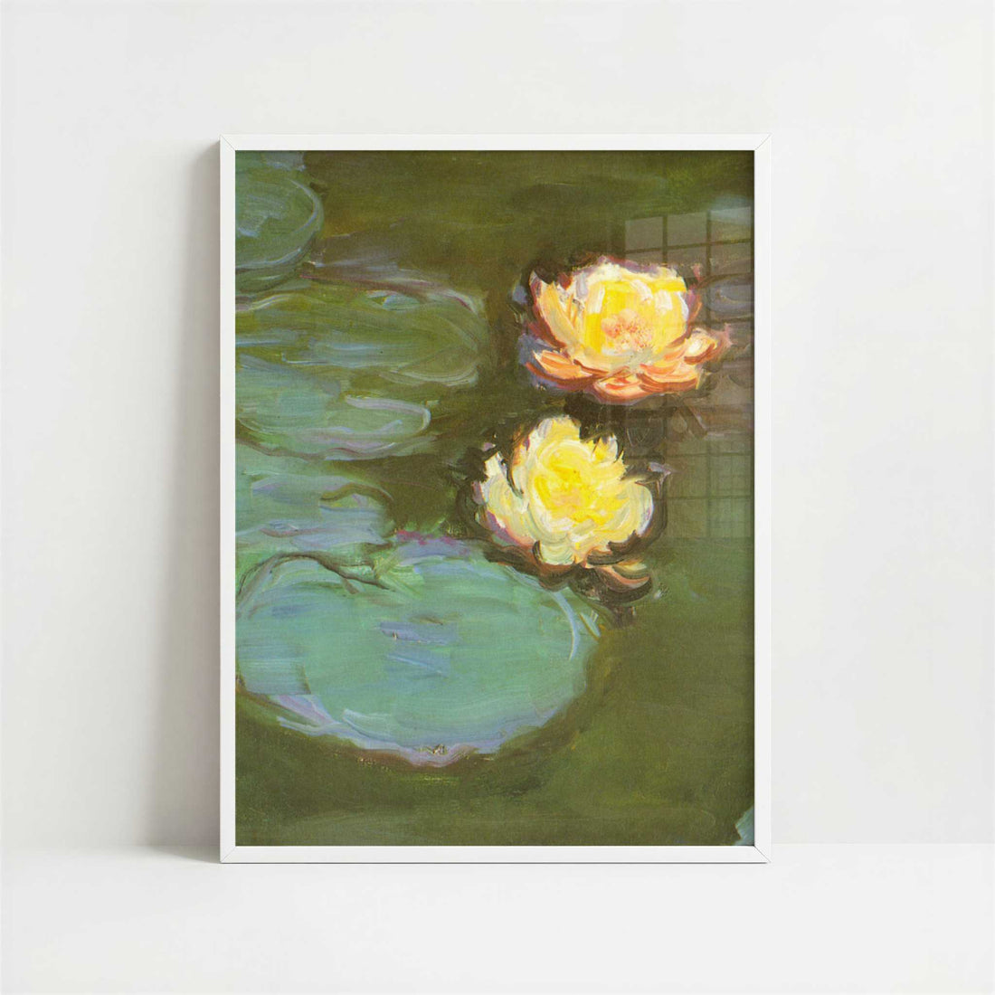 Water-lilies (1907–8) by Claude Monet – Art Print - Art print in white frame