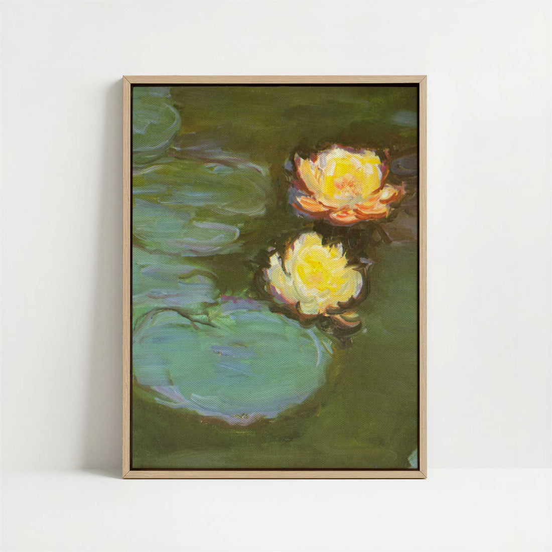 Framed Canvas - Framed canvas in oak color frame