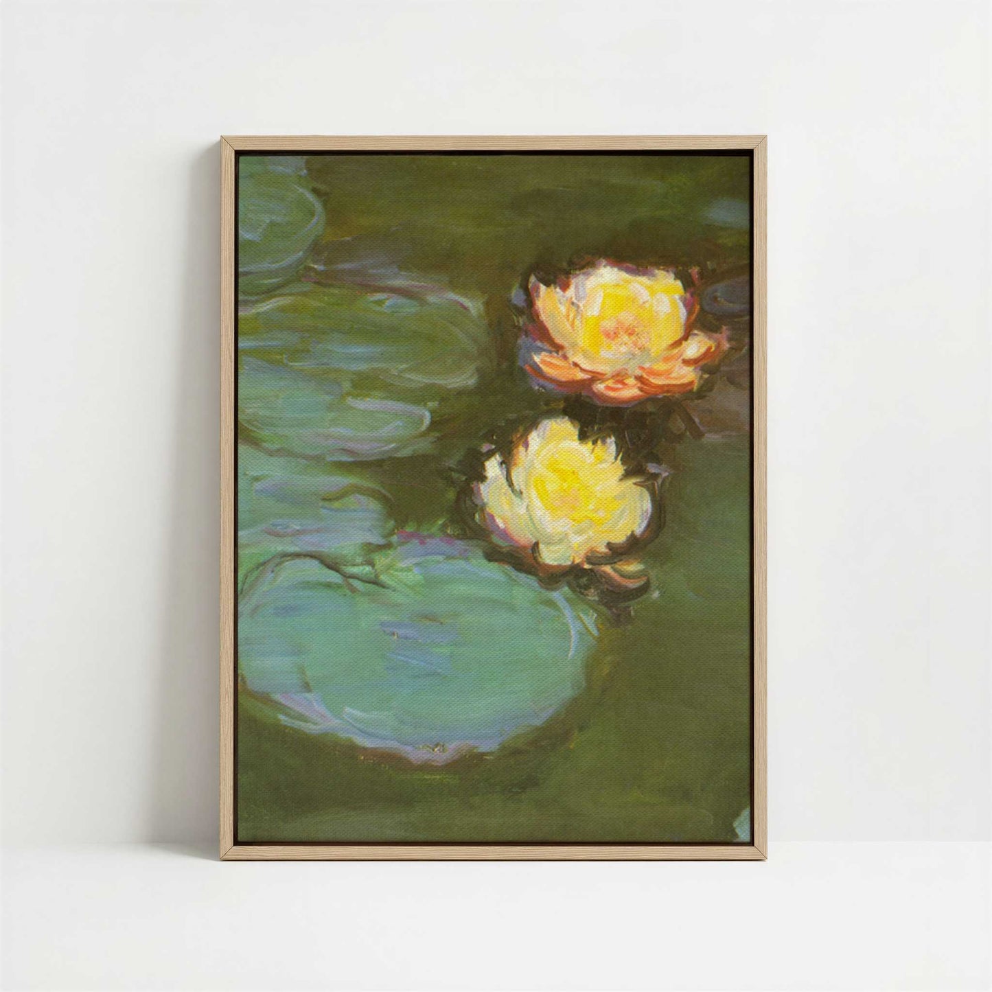 Framed Canvas - Framed canvas in oak color frame