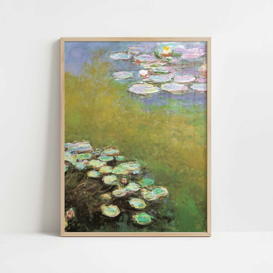 Water-lilies (1909) by Claude Monet – Art Print - Art print in oak frame