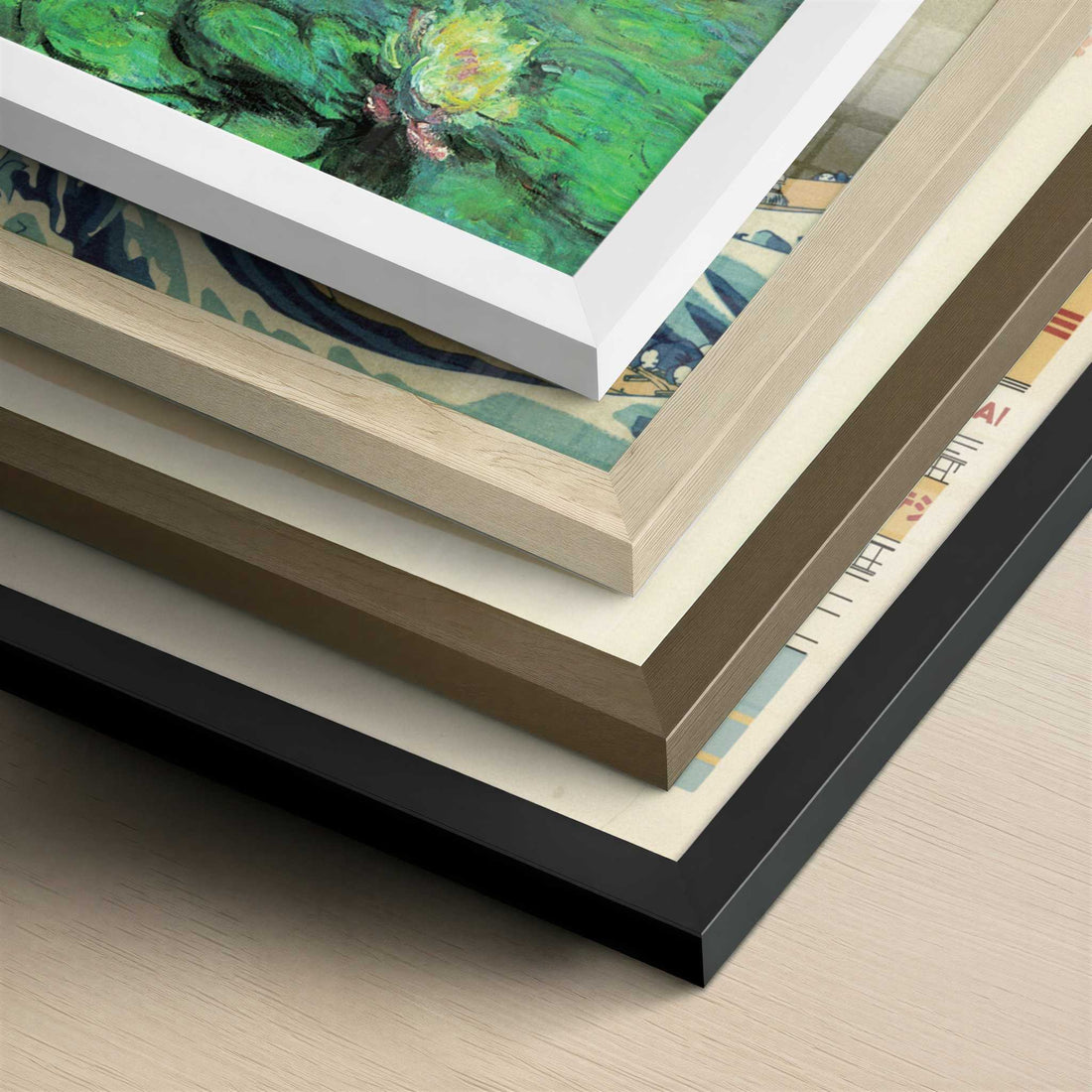 Water-lilies (1914-17) by Claude Monet – Art Print - Close-up detail of the different frames