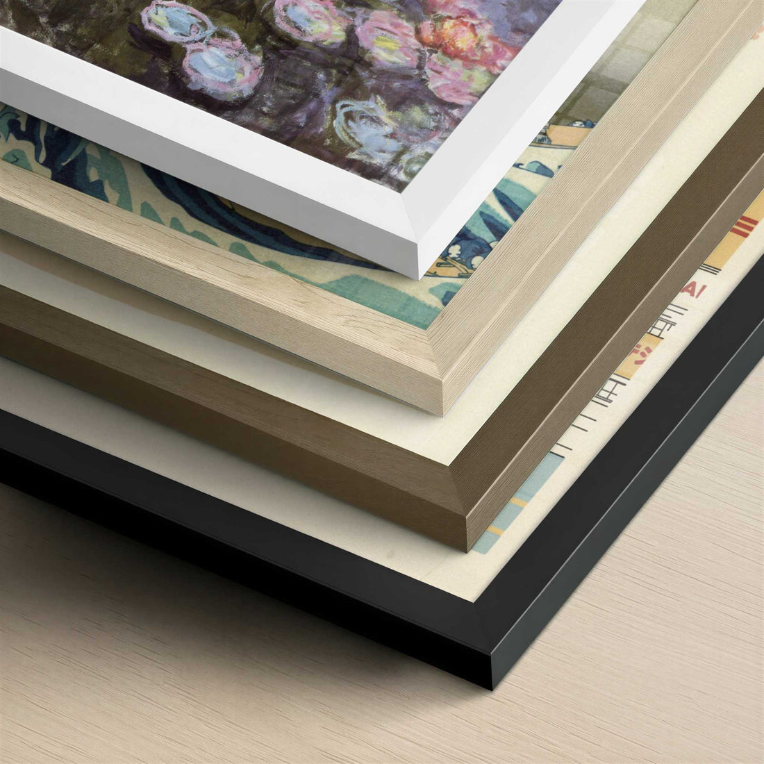 Water-lilies (1914) by Claude Monet – Art Print - Close-up detail of the different frames