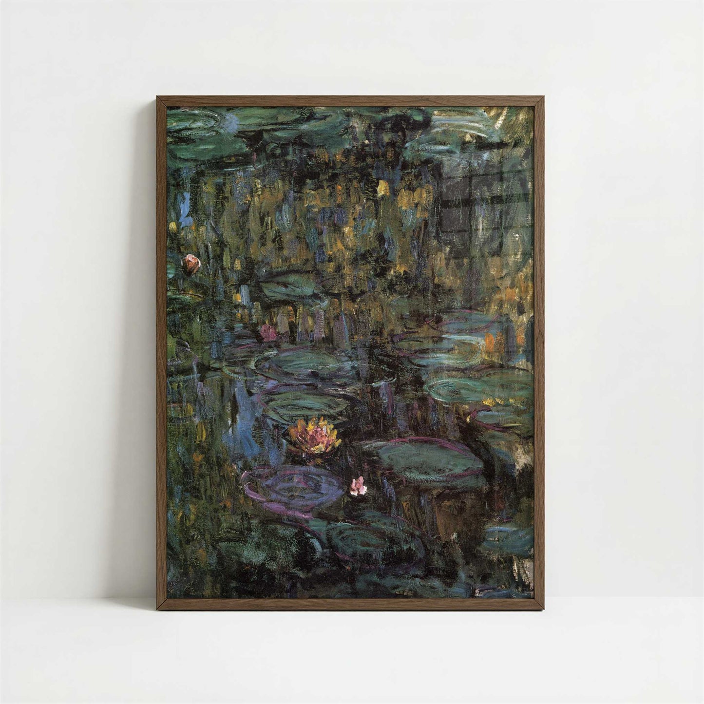 Water-lilies (1915-17) by Claude Monet – Art Print - Art print in dark wood frame