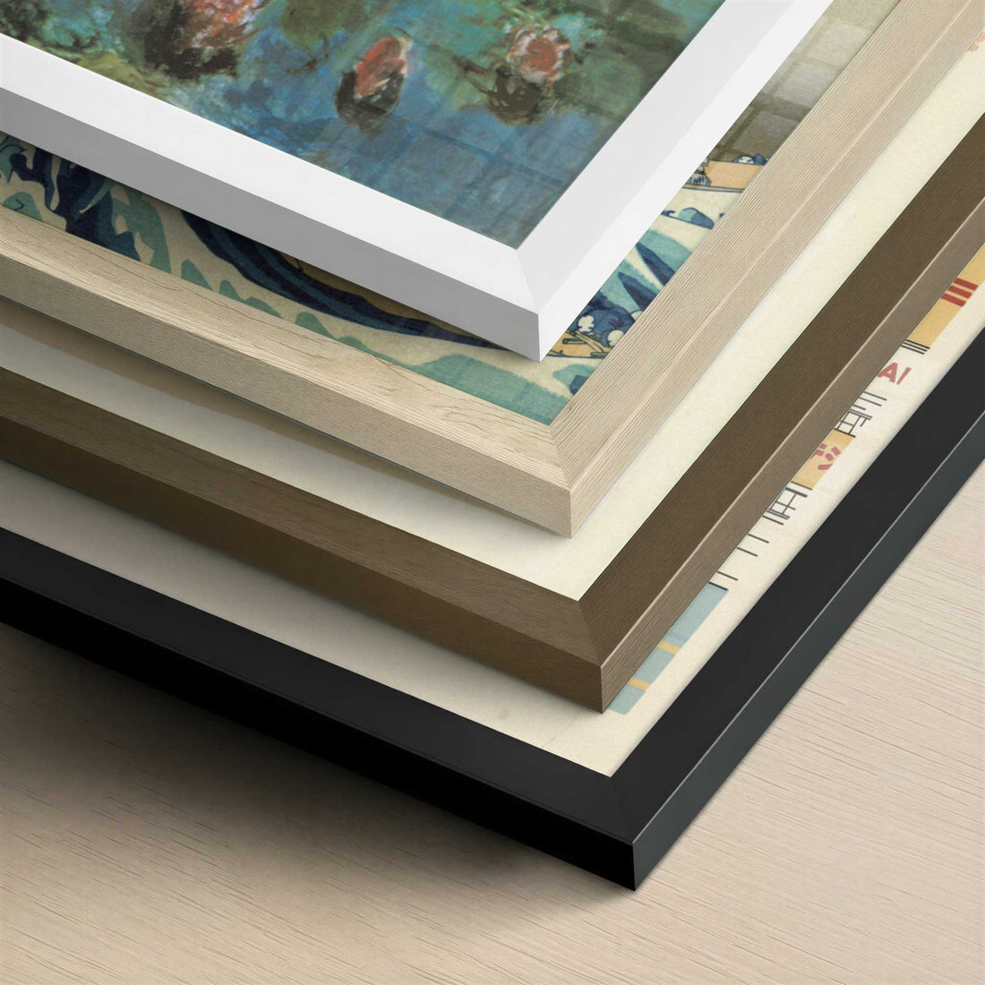 Water-lilies (1920–22) by Claude Monet – Art Print - Close-up detail of the different frames