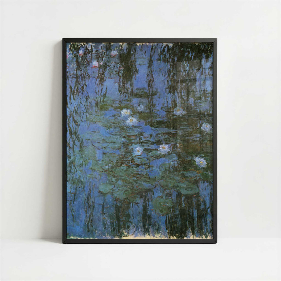 Water-lilies Blue (c.1915) by Claude Monet – Art Print - Art print in black frame