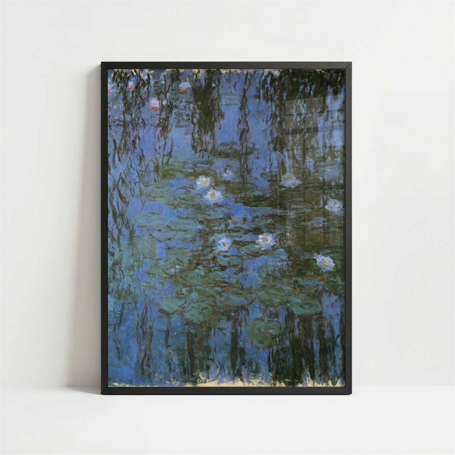 Water-lilies Blue (c.1915) by Claude Monet – Art Print - Art print in black frame