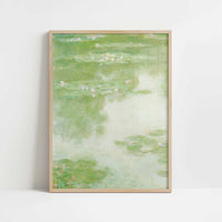 Water-lilies Green (1907) by Claude Monet – Art Print - Art print in oak frame