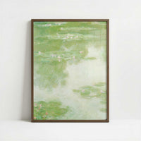 Water-lilies Green (1907) by Claude Monet – Art Print - Art print in dark wood frame
