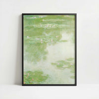 Water-lilies Green (1907) by Claude Monet – Art Print - Art print in black frame