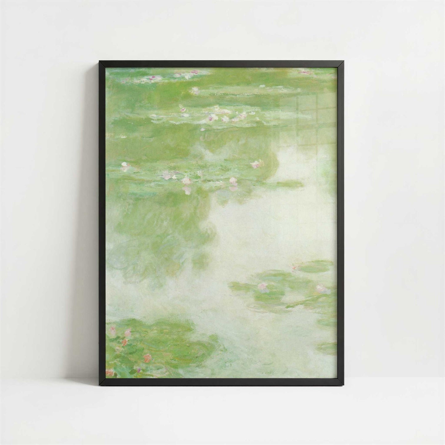 Water-lilies Green (1907) by Claude Monet – Art Print - Art print in black frame