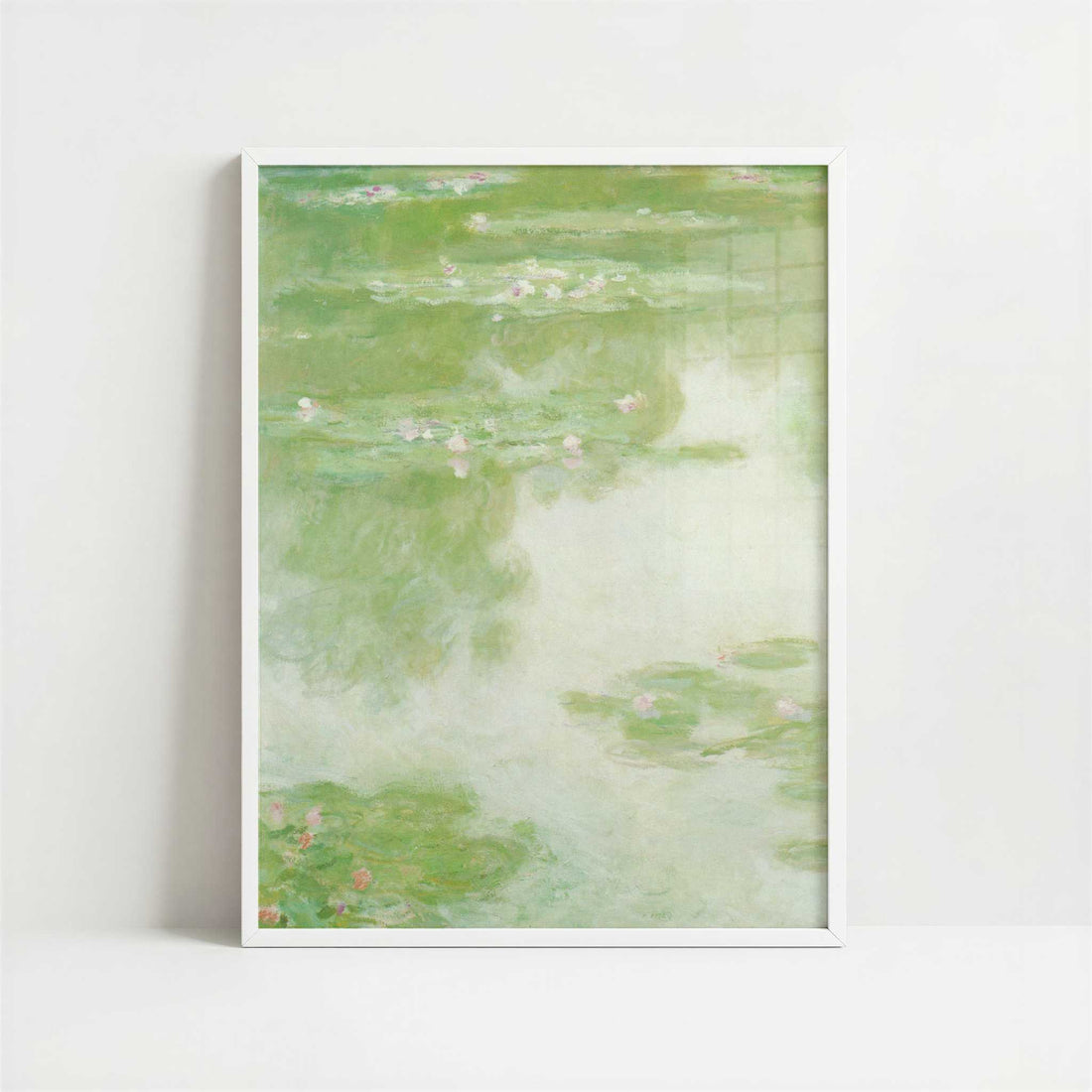 Water-lilies Green (1907) by Claude Monet – Art Print - Art print in white frame