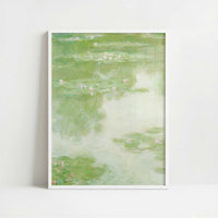 Water-lilies Green (1907) by Claude Monet – Art Print - Art print in white frame