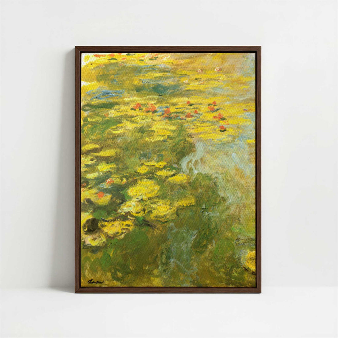 Framed Canvas - Framed canvas in dark wood color frame