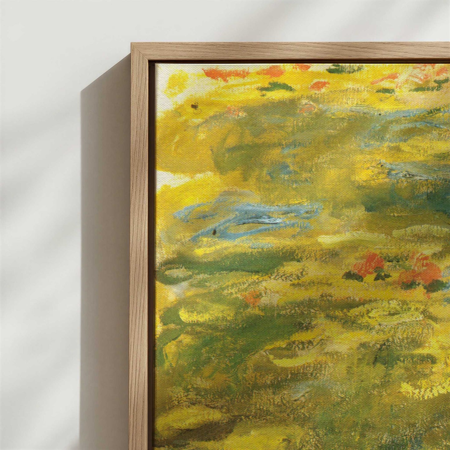 Framed Canvas - Close-up detail and texture of the framed canvas