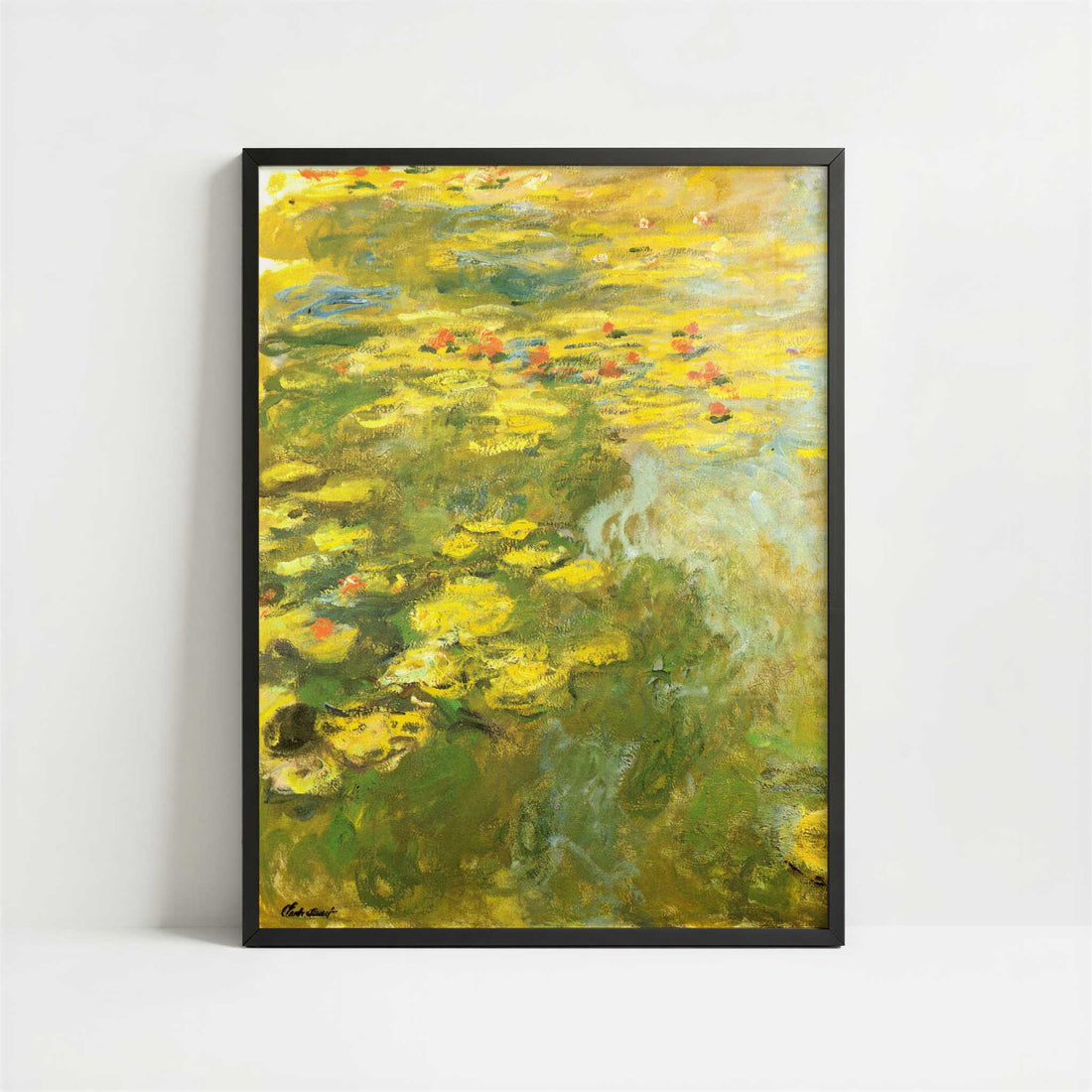 Water-lilies Green Yellow (c.1920) by Claude Monet – Art Print - Art print in black frame