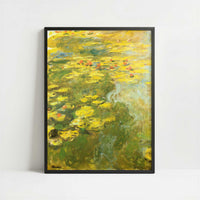 Water-lilies Green Yellow (c.1920) by Claude Monet – Art Print - Art print in black frame