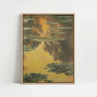 Framed Canvas - Framed canvas in oak color frame