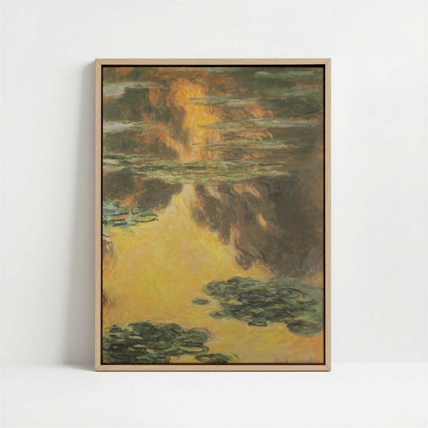 Framed Canvas - Framed canvas in oak color frame