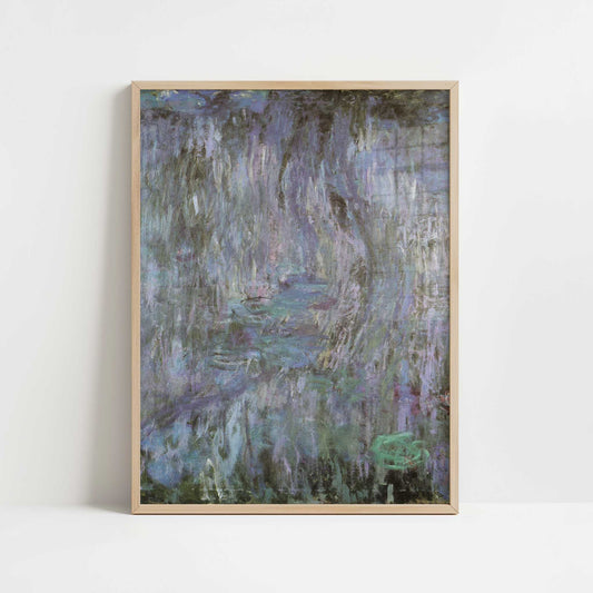 Water-lilies purple (c.1912) by Claude Monet – Art Print - Art print in oak frame