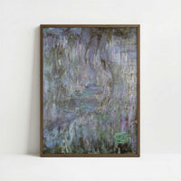 Water-lilies purple (c.1912) by Claude Monet – Art Print - Art print in dark wood frame