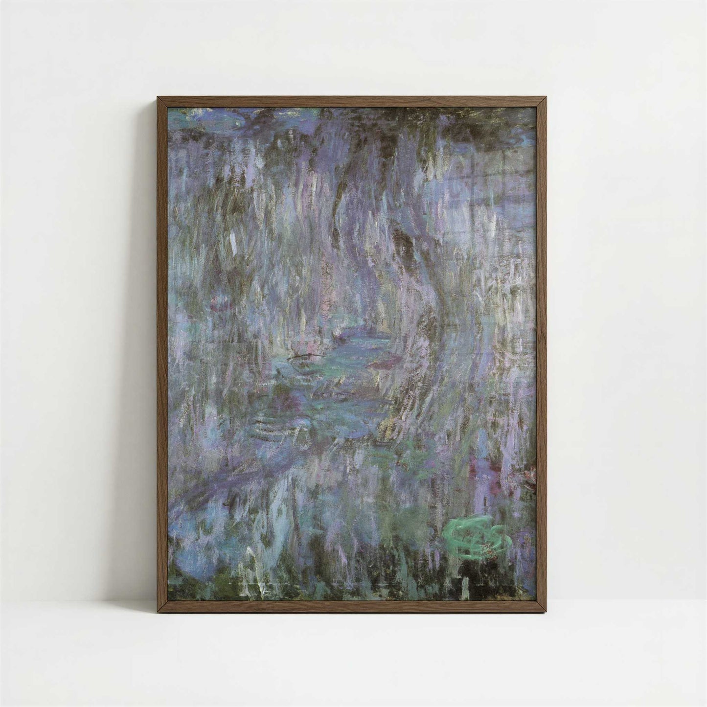 Water-lilies purple (c.1912) by Claude Monet – Art Print - Art print in dark wood frame