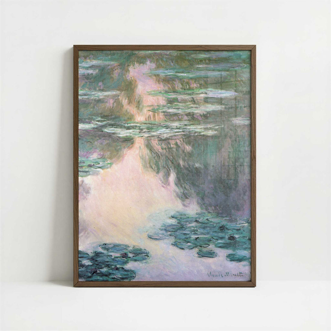 Water-lily Pond (1907) by Claude Monet – Art Print - Art print in dark wood frame