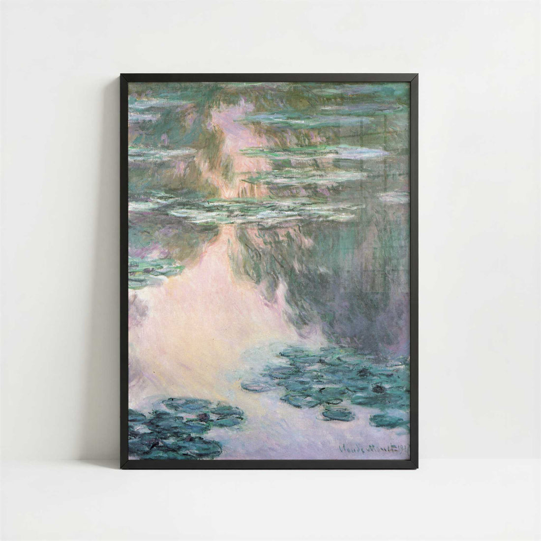 Water-lily Pond (1907) by Claude Monet – Art Print - Art print in black frame