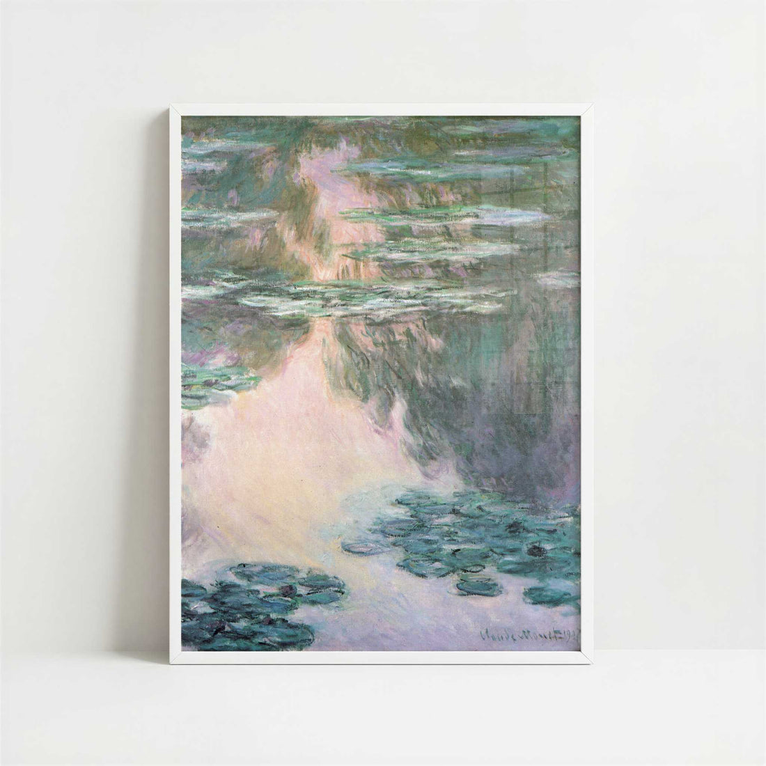 Water-lily Pond (1907) by Claude Monet – Art Print - Art print in white frame