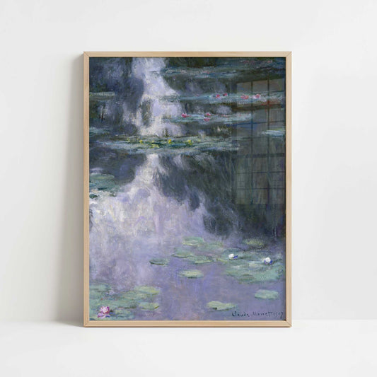 Water Lilies (1907) by Claude Monet – Art Print - Art print in oak frame