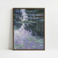 Water Lilies (1907) by Claude Monet – Art Print - Art print in dark wood frame