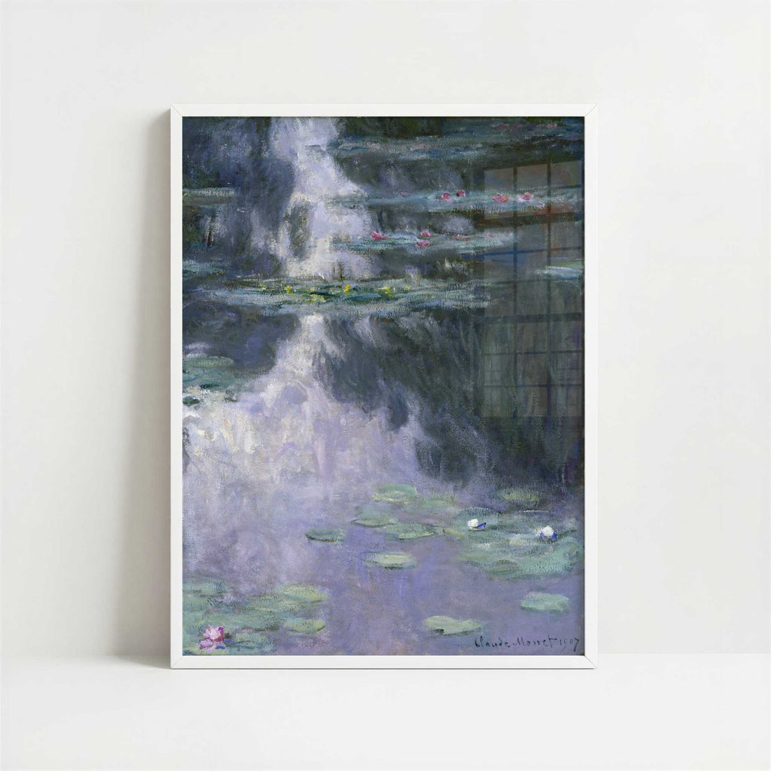Water Lilies (1907) by Claude Monet – Art Print - Art print in white frame