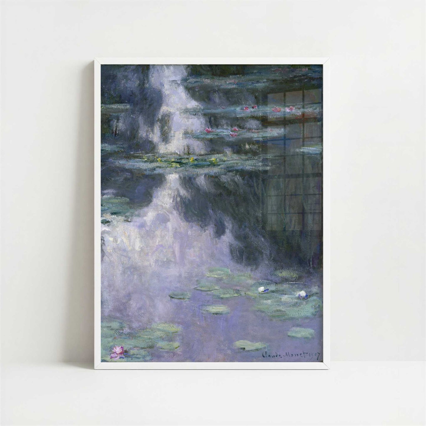 Water Lilies (1907) by Claude Monet – Art Print - Art print in white frame