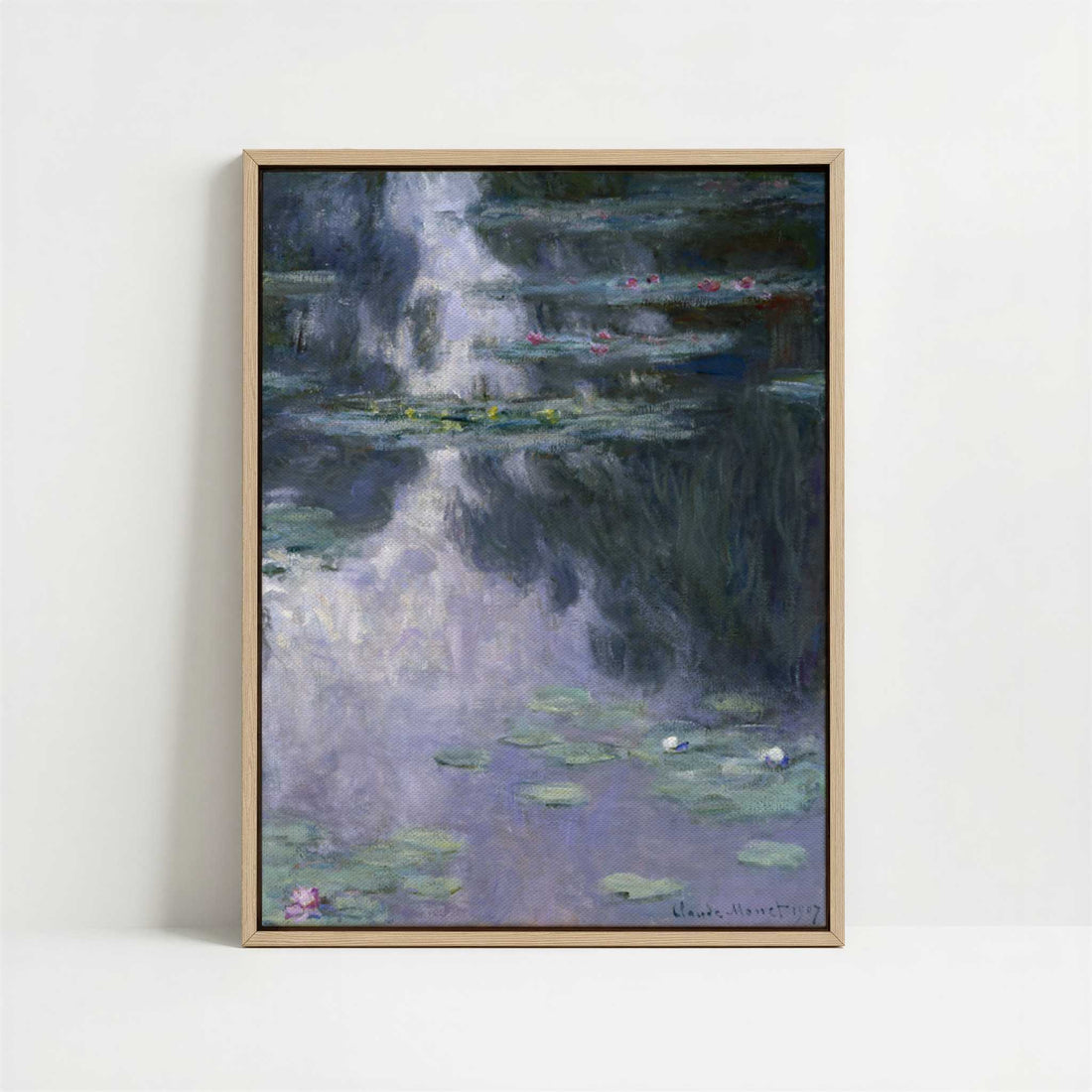 Framed Canvas - Framed canvas in oak color frame
