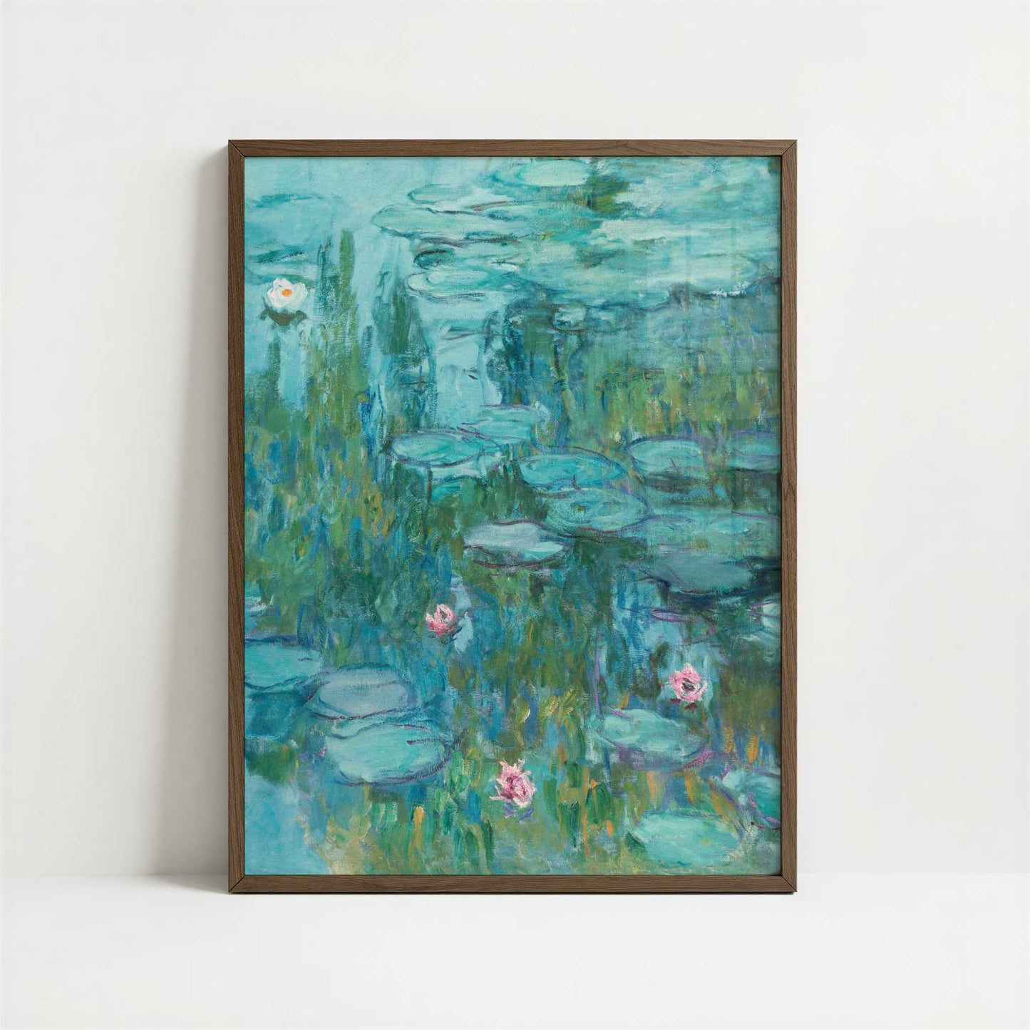 Water Lilies (c. 1915) by Claude Monet – Art Print - Art print in dark wood frame