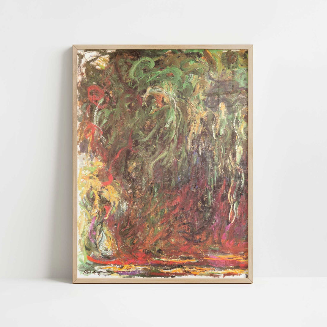 Weeping Willow (c.1920) by Claude Monet – Art Print - Art print in oak frame