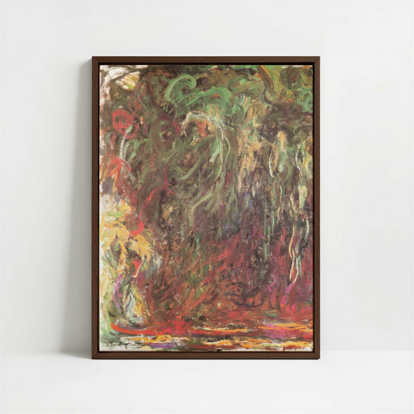 Framed Canvas - Framed canvas in dark wood color frame