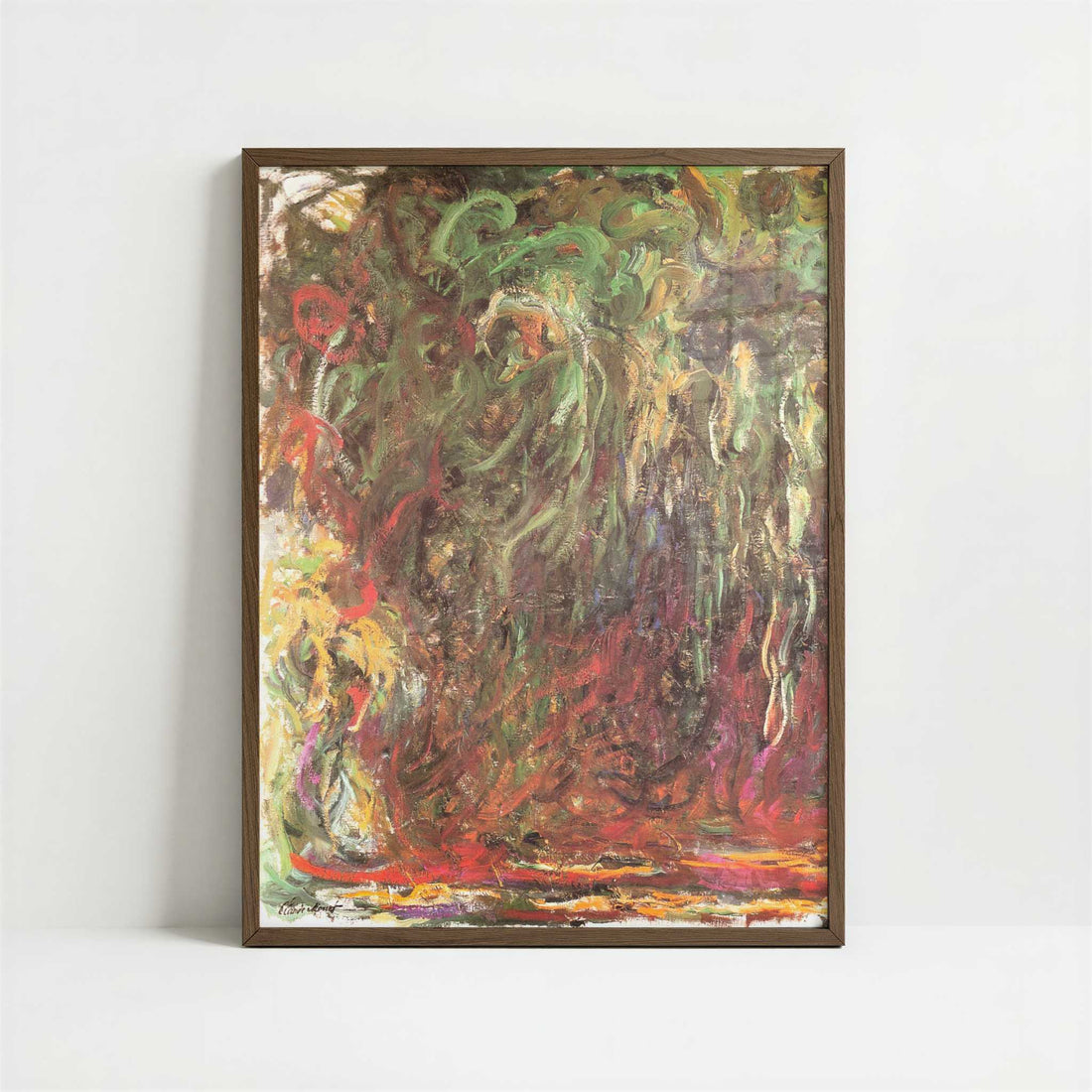 Weeping Willow (c.1920) by Claude Monet – Art Print - Art print in dark wood frame