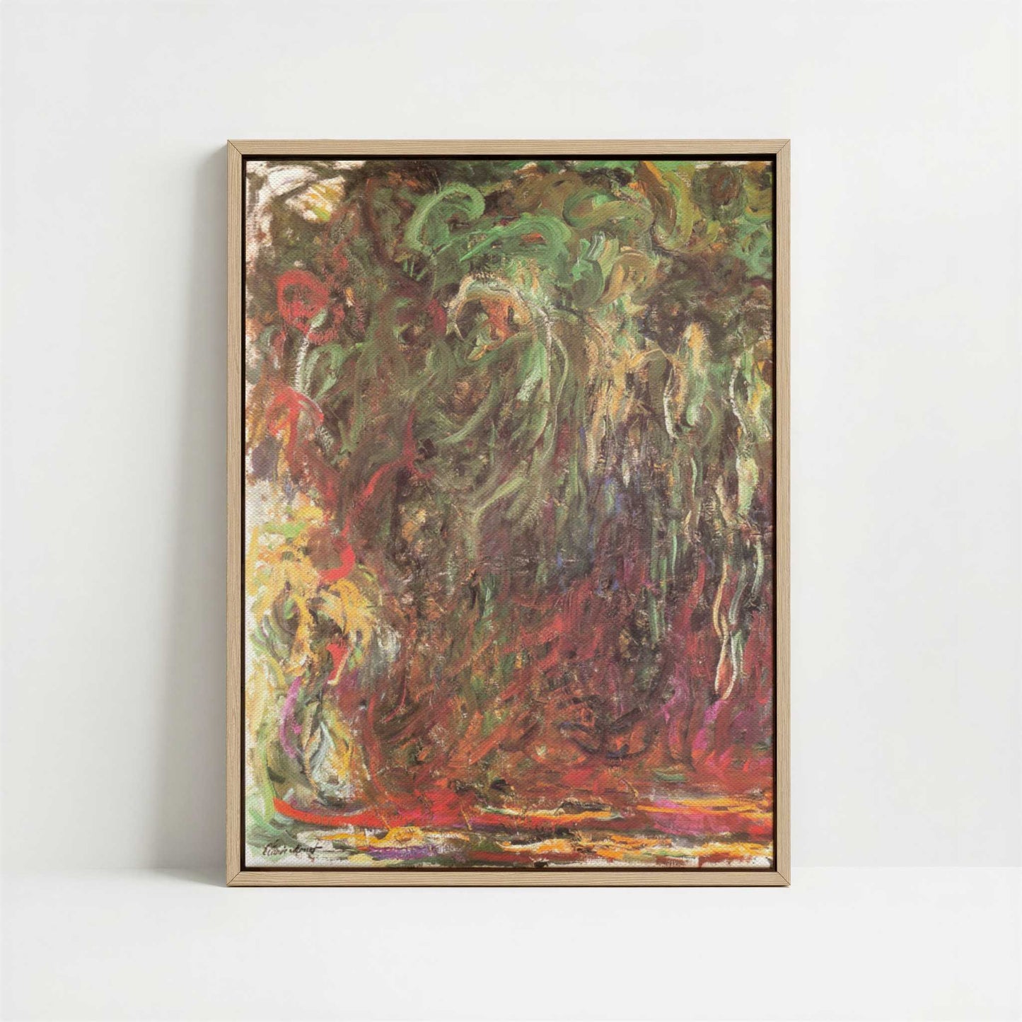 Framed Canvas - Framed canvas in oak color frame