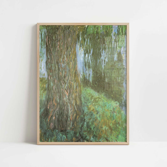 Willow Tree & Pond (1916–19) by Claude Monet – Art Print - Art print in oak frame