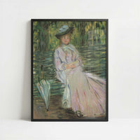 Woman on a Bench (1874) by Claude Monet – Art Print - Art print in black frame