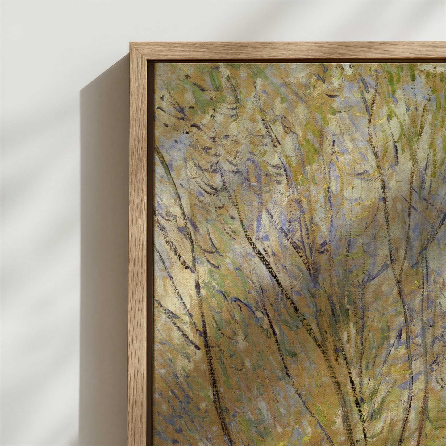 Framed Canvas - Close-up detail and texture of the framed canvas