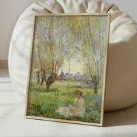Woman Seated Under Willows (1880) by Claude Monet – Art Print - Interior inspiration