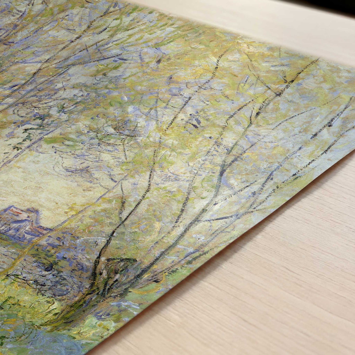 Woman Seated Under Willows (1880) by Claude Monet – Art Print - Close-up detail of the art print