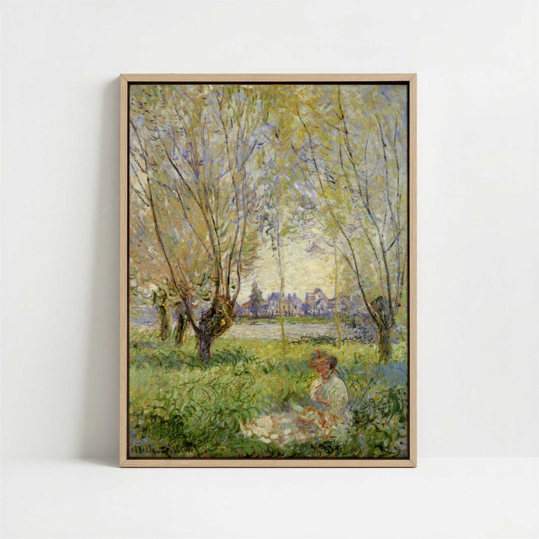 Framed Canvas - Framed canvas in oak color frame