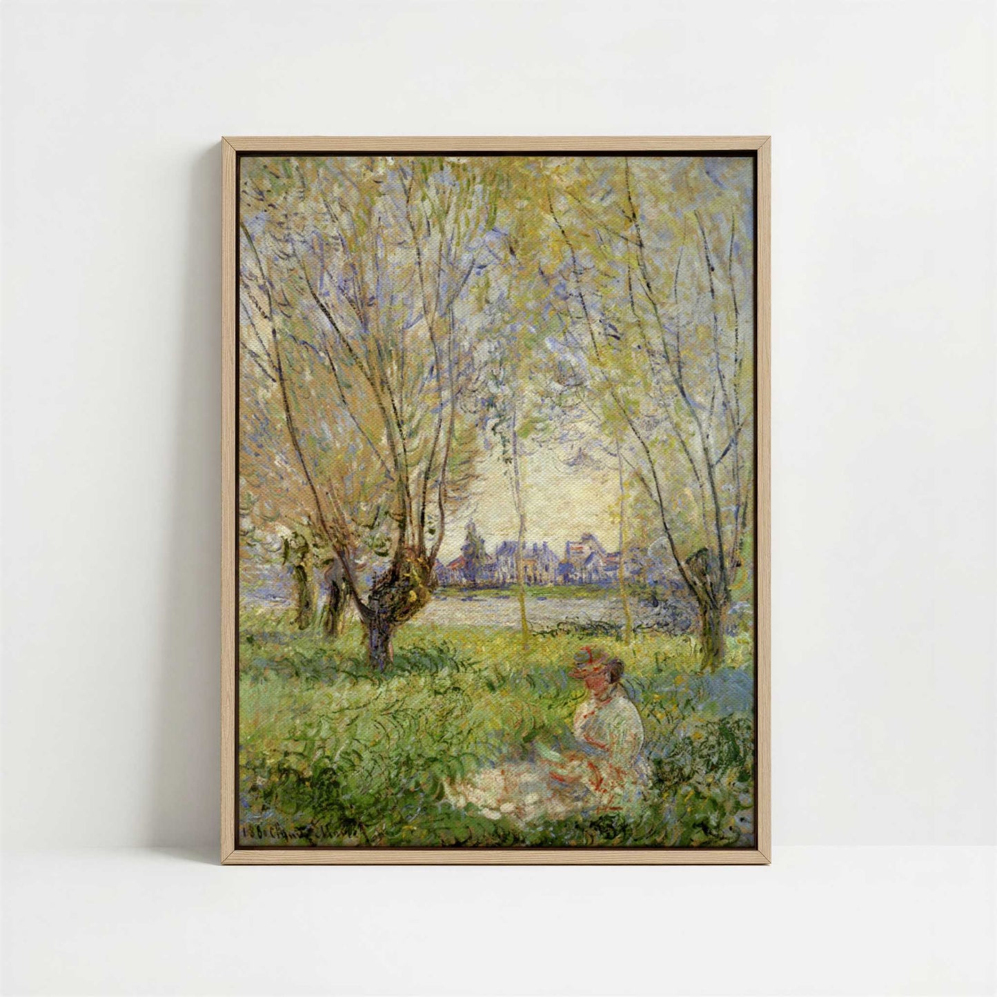 Framed Canvas - Framed canvas in oak color frame