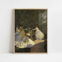 Women in the Garden (1866) by Claude Monet – Art Print - Art print in oak frame