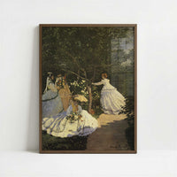 Women in the Garden (1866) by Claude Monet – Art Print - Art print in dark wood frame