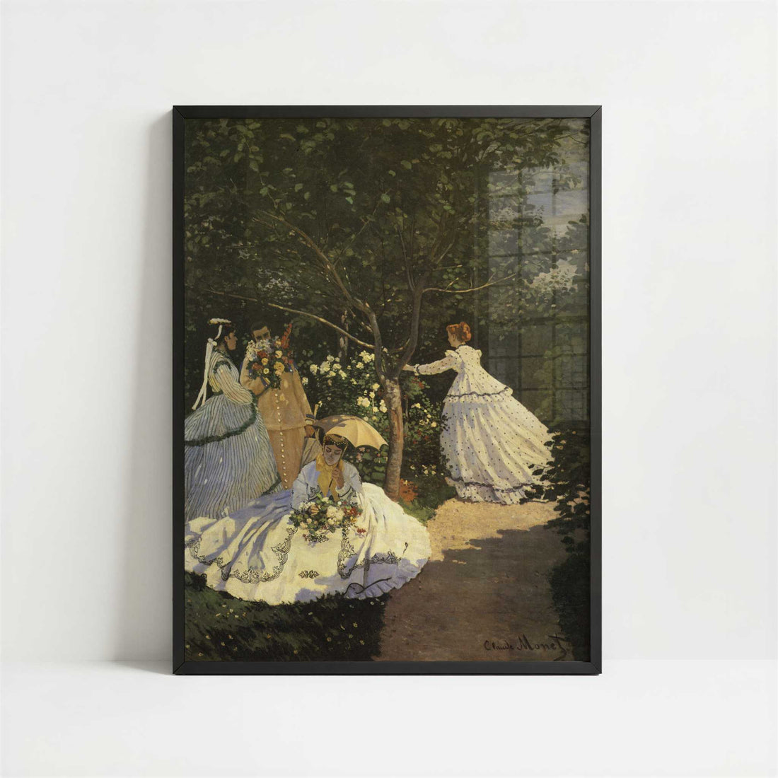 Women in the Garden (1866) by Claude Monet – Art Print - Art print in black frame