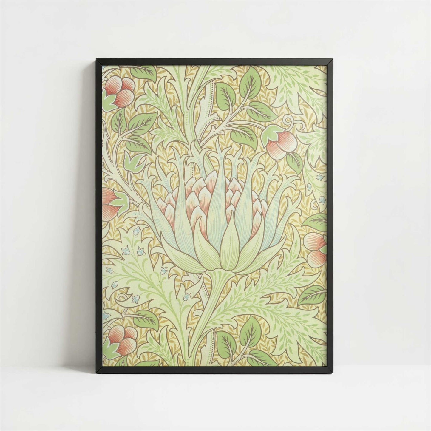 Artichoke Wallpaper (1899) by William Morris – Art Print - Art print in black frame